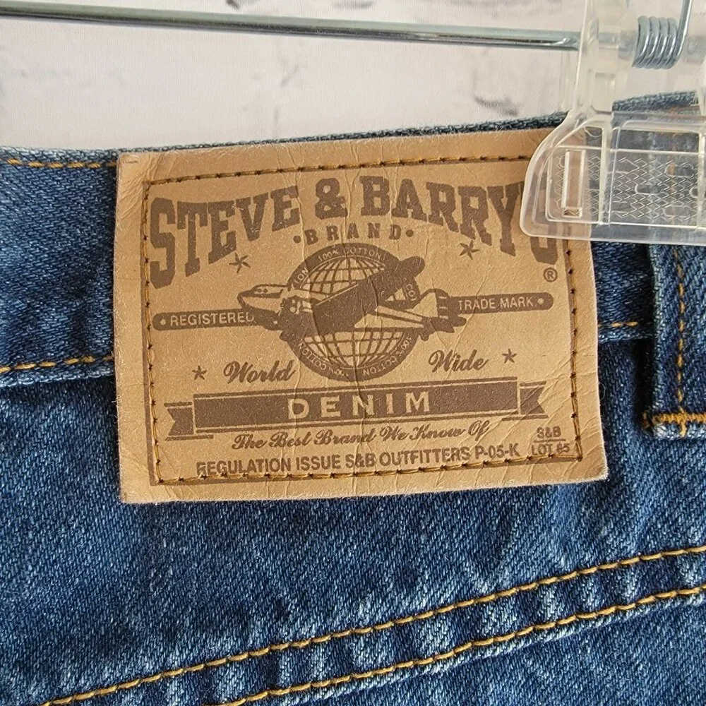 Steve And Barry's Skirt Denim Blue Bottom Casual Women Jean Skirt Ribbons Sz 6‎